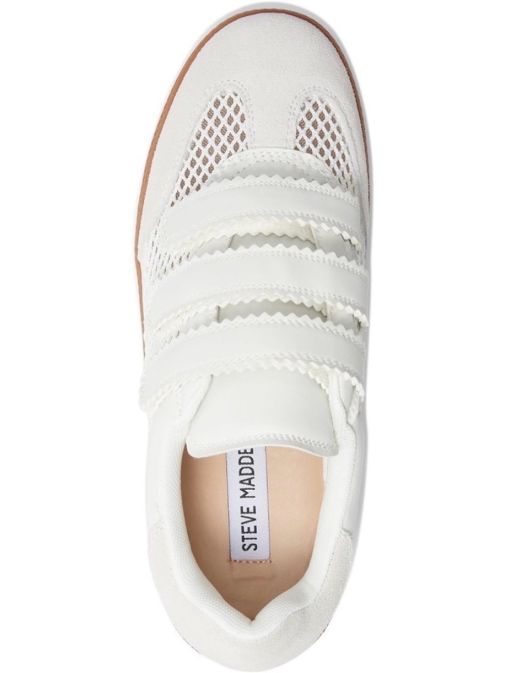 Steve Madden White Triple-Strap Mesh & Suede Sneakers - Picture 2 of 5
